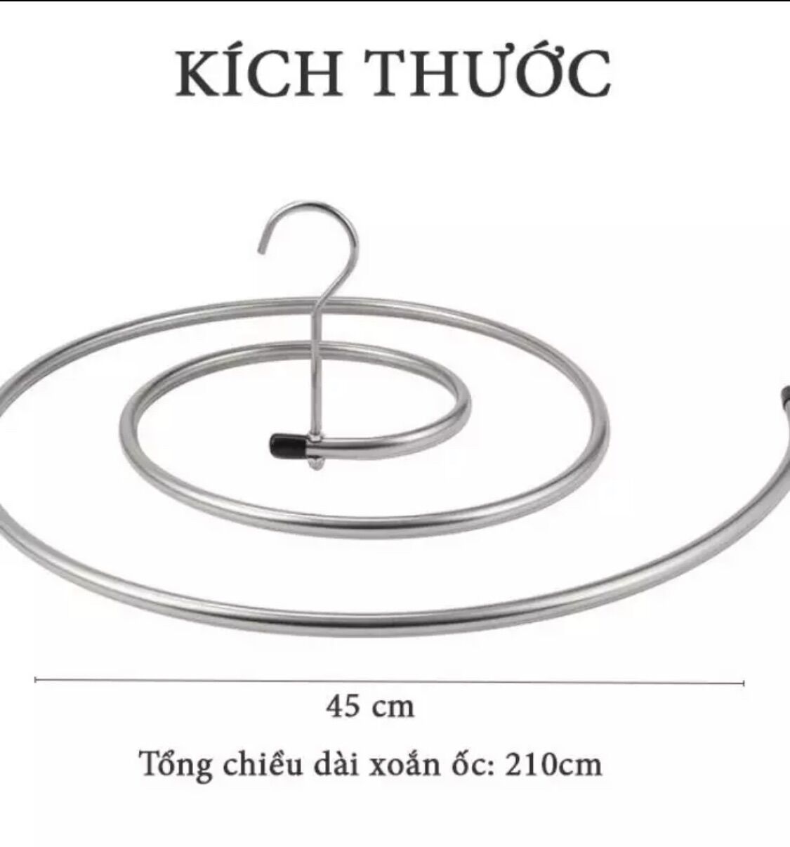 Dây treo quần áo - Móc Inox Phơi Chăn, Dây xích sắt mạ dài 200cm