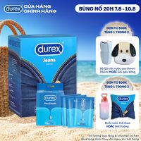 [ĐỘC QUYỀN] Combo 1 hộp  Bao cao su Durex Jeans 52.5mm 30 bao & 1 Gel bôi trơn Durex play classic Hộp 3 gói x 5ml