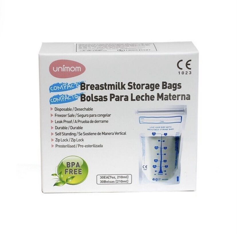 Túi trữ sữa Unimom Compact không BPA 210ml