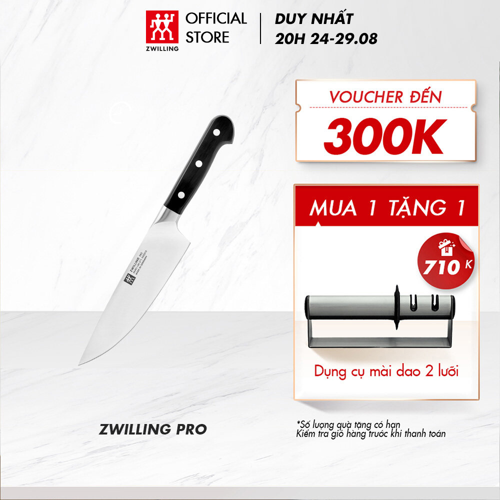 Dao đầu bếp ZWILLING Pro 18cm - sản xuất tại Đức, bằng thép không gỉ nguyên khối cao cấp 18cm