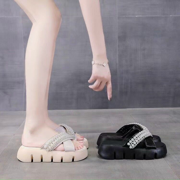 Dép bánh mỳ quai ngọc-quai chéo nữ-QC0002