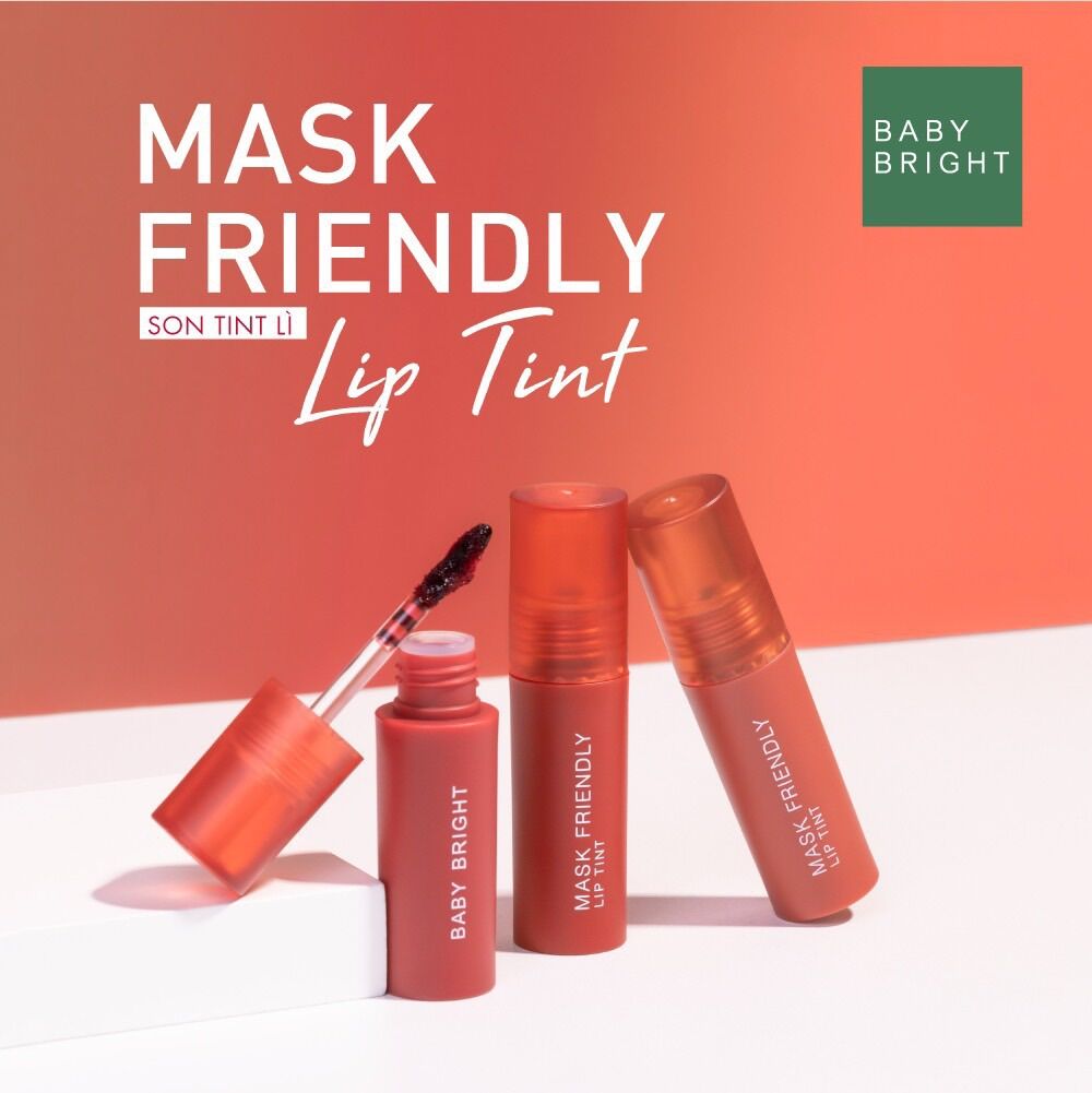 [Full màu] Son Tint Lì Baby Bright Mask Friendly Lip Tint