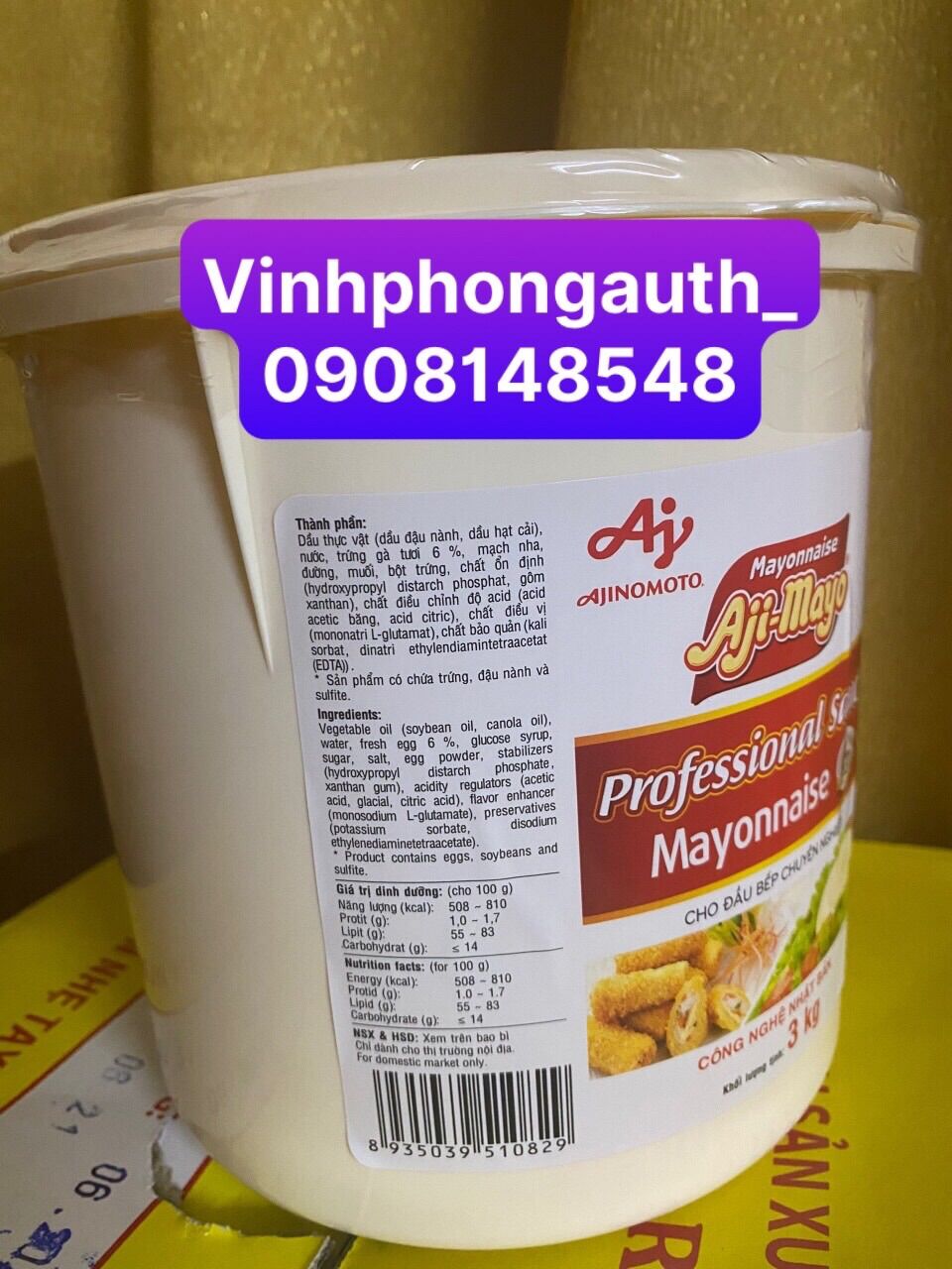 Sốt Mayonnaise Aji-Mayo 3kg