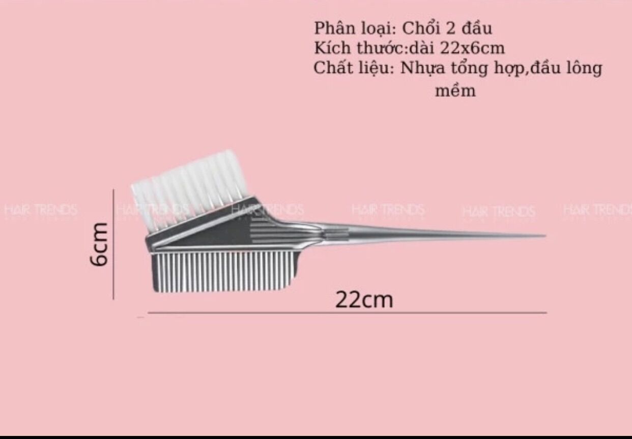 Cọ chổi lược nhuộm tóc 2 đầu xám