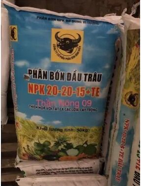 Npk 20-20-15 đầu trâu chiết túi, npk bón gốc hàm lượng cao