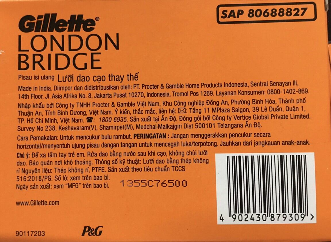 Lưỡi dao cạo gillette london