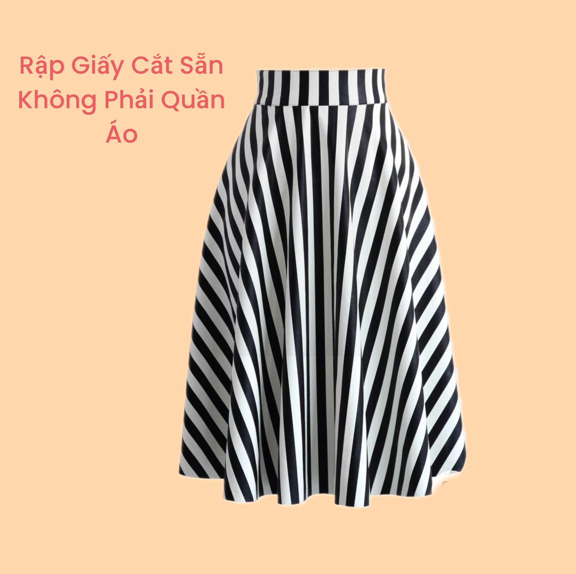 Rập giấy cắt sẵn - Rập giấy may chân váy xòe rủ cạp cao nữ