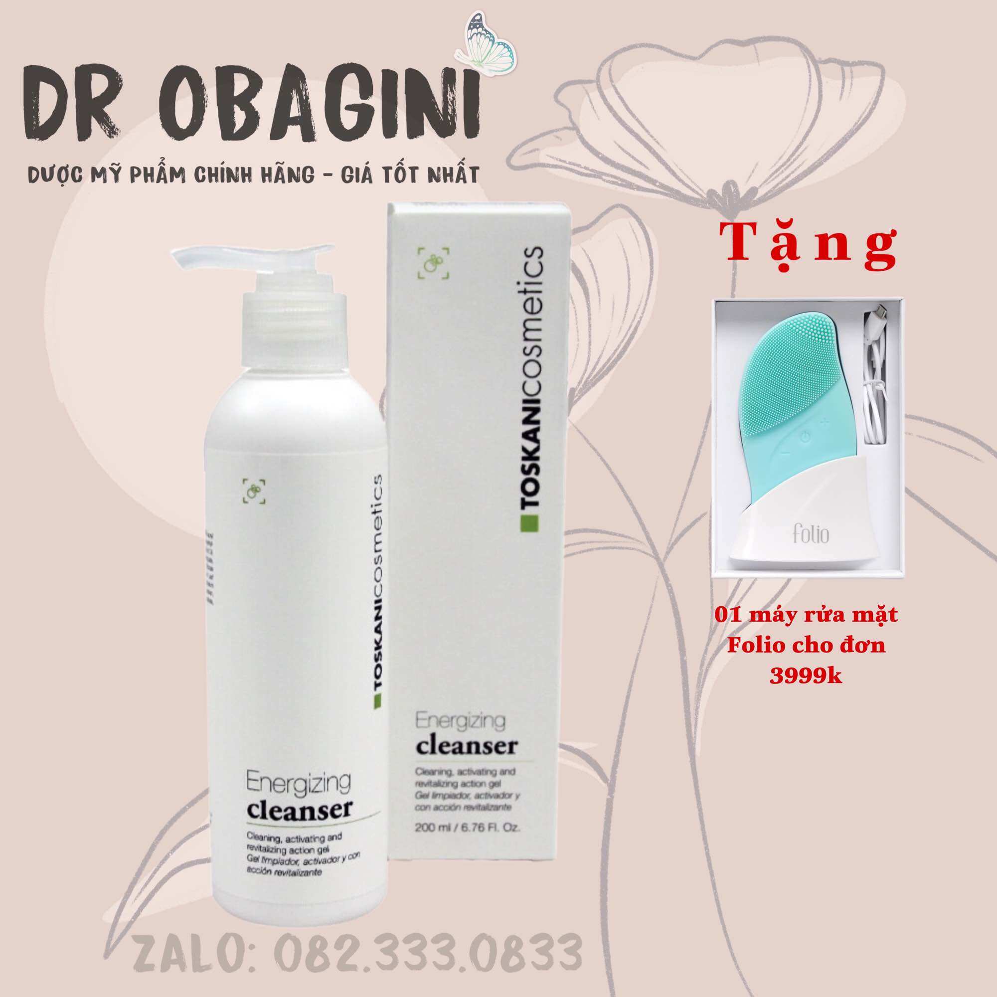 Toskani energizing cleanser - Sữa Rửa Mặt Làm Sạch Sâu Cho Da Hỗn Hợp Và Nhạy Cảm