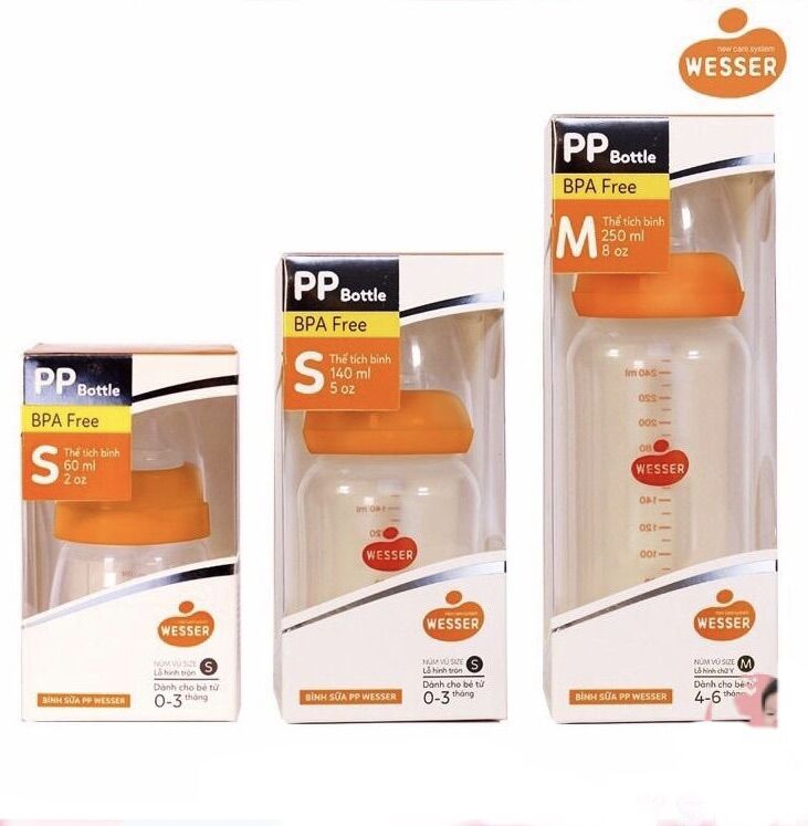 Bình sữa wesser cổ hẹp 60ml,140ml,250ml
