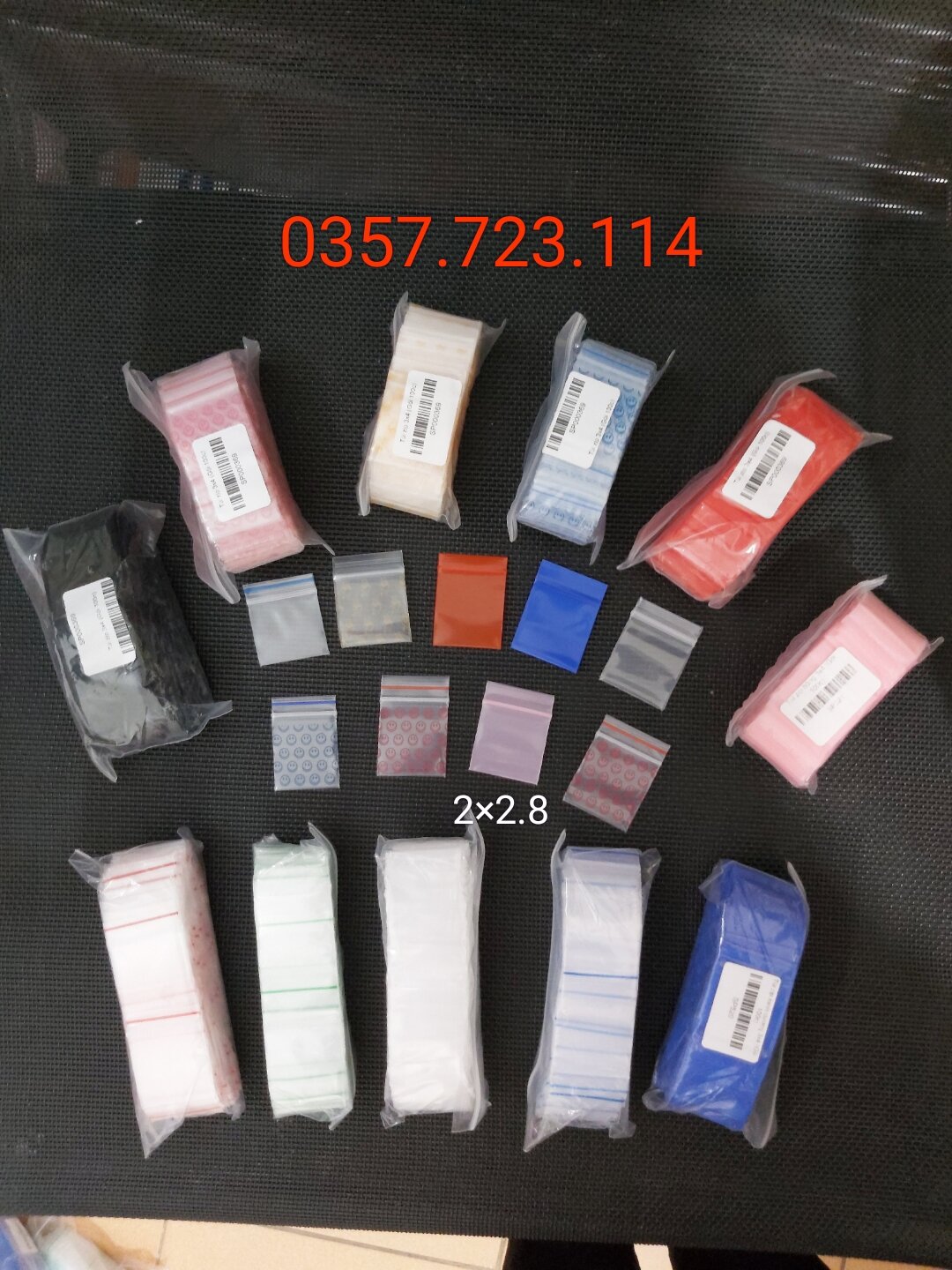 50c túi zip mini đủ màu kt 2.5×2.5