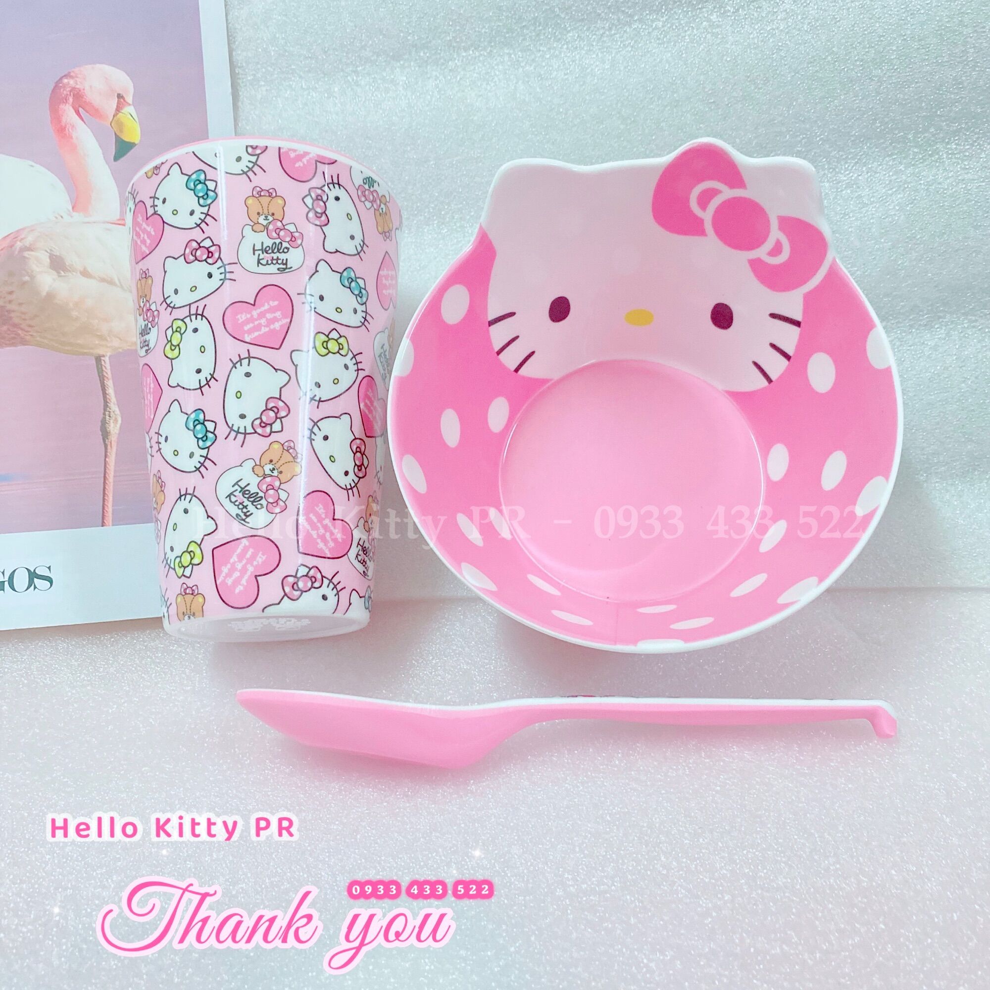 Combo chén muỗng ly tô Hello Kitty