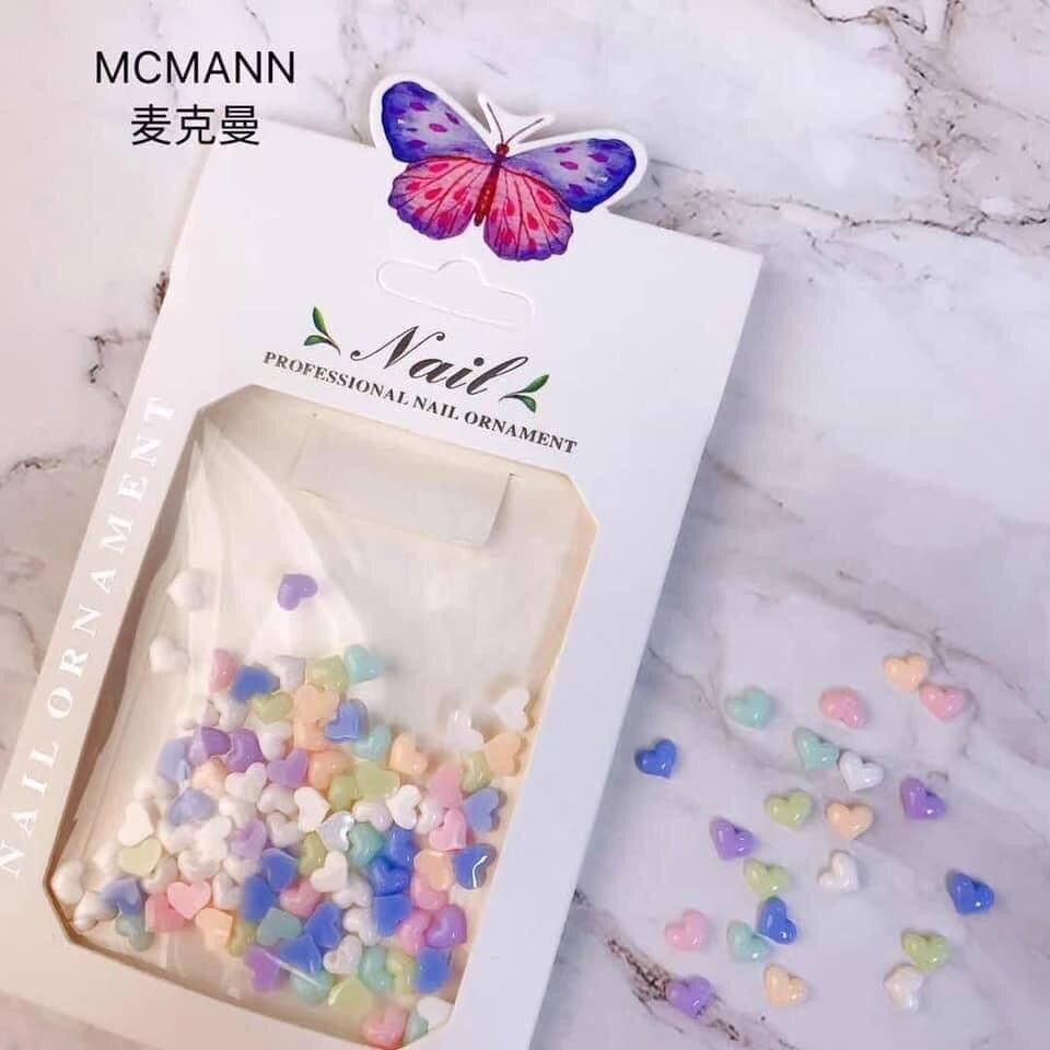 Set trái tim trang trí móng