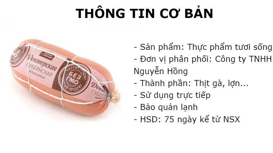 Giò Doctor Nhập Khẩu Nga 500g [Hàng Bay Chuẩn Check Code] - Xúc Xích Bác Sĩ Nga Cắt Lát