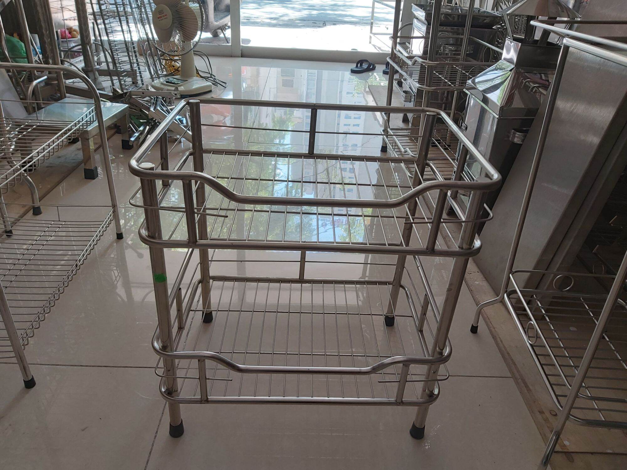 Kệ úp cốc chén inox 2 tầng