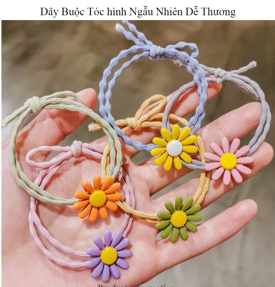 Dây chun buộc tóc hoa cúc, dây cột tóc siêu co giãn đủ màu sắc xinh xắn cho bạn gái