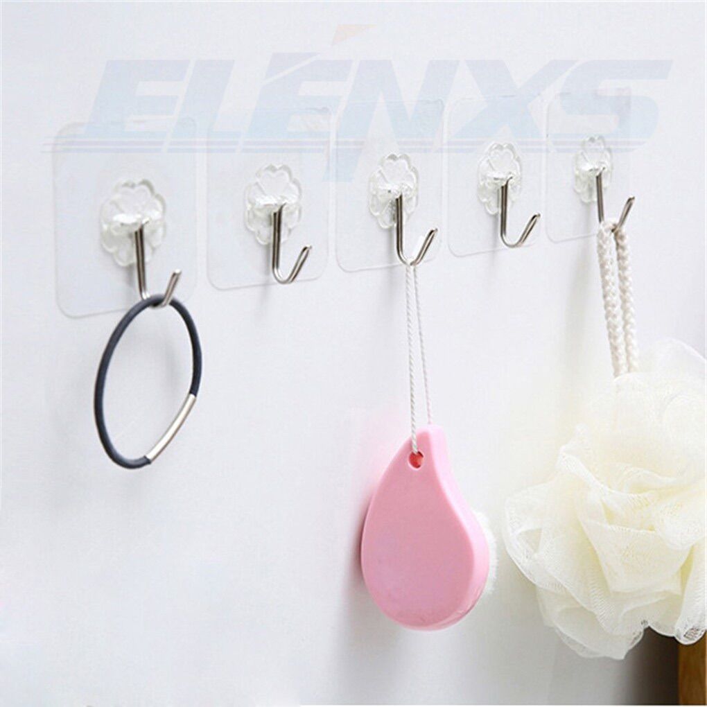 set 10 móc dán tường trong suốt chịu lực tốt