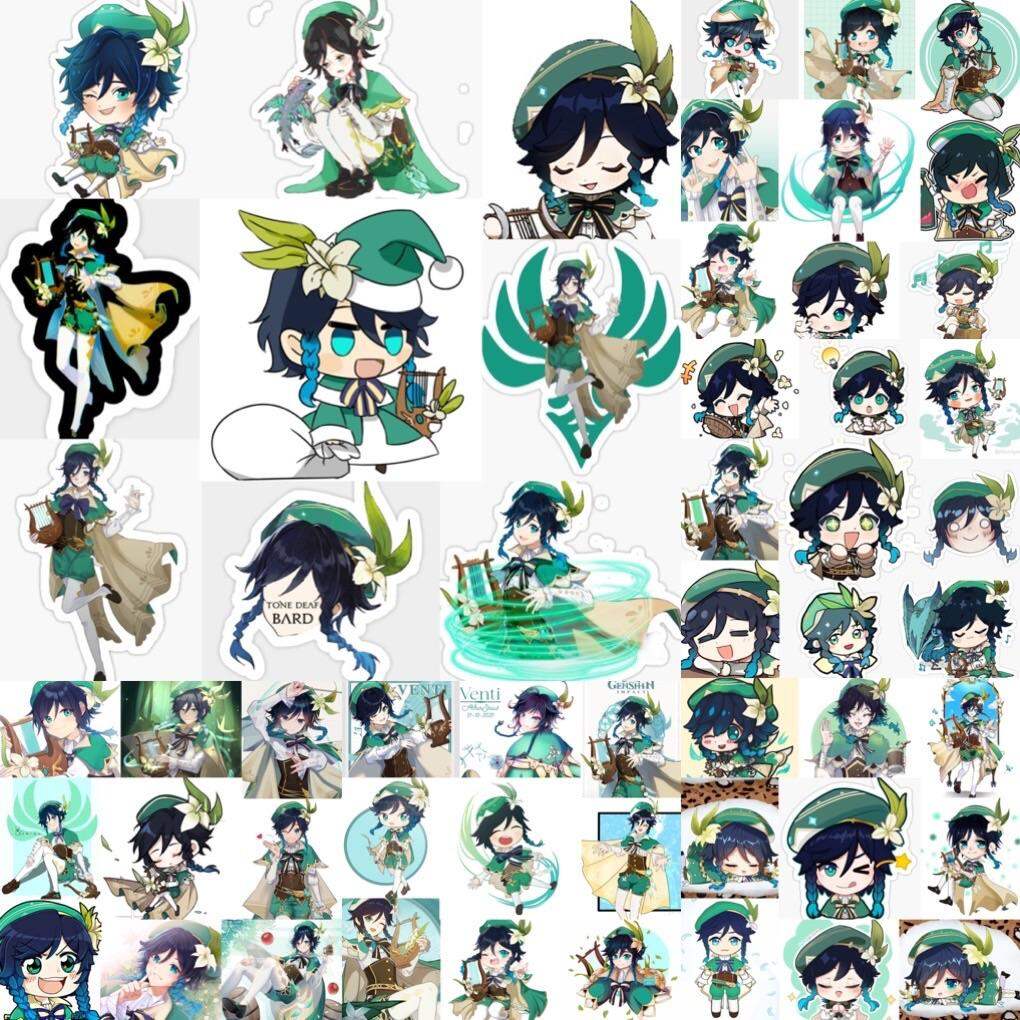 Sticker Venti genshin impact 30-60 cái khác nhau/Hình dán genshin impact Venti