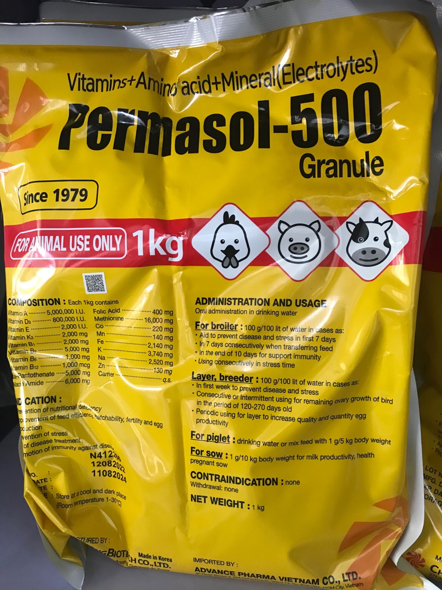 Permasol 500 hàn quốc gói 1kg