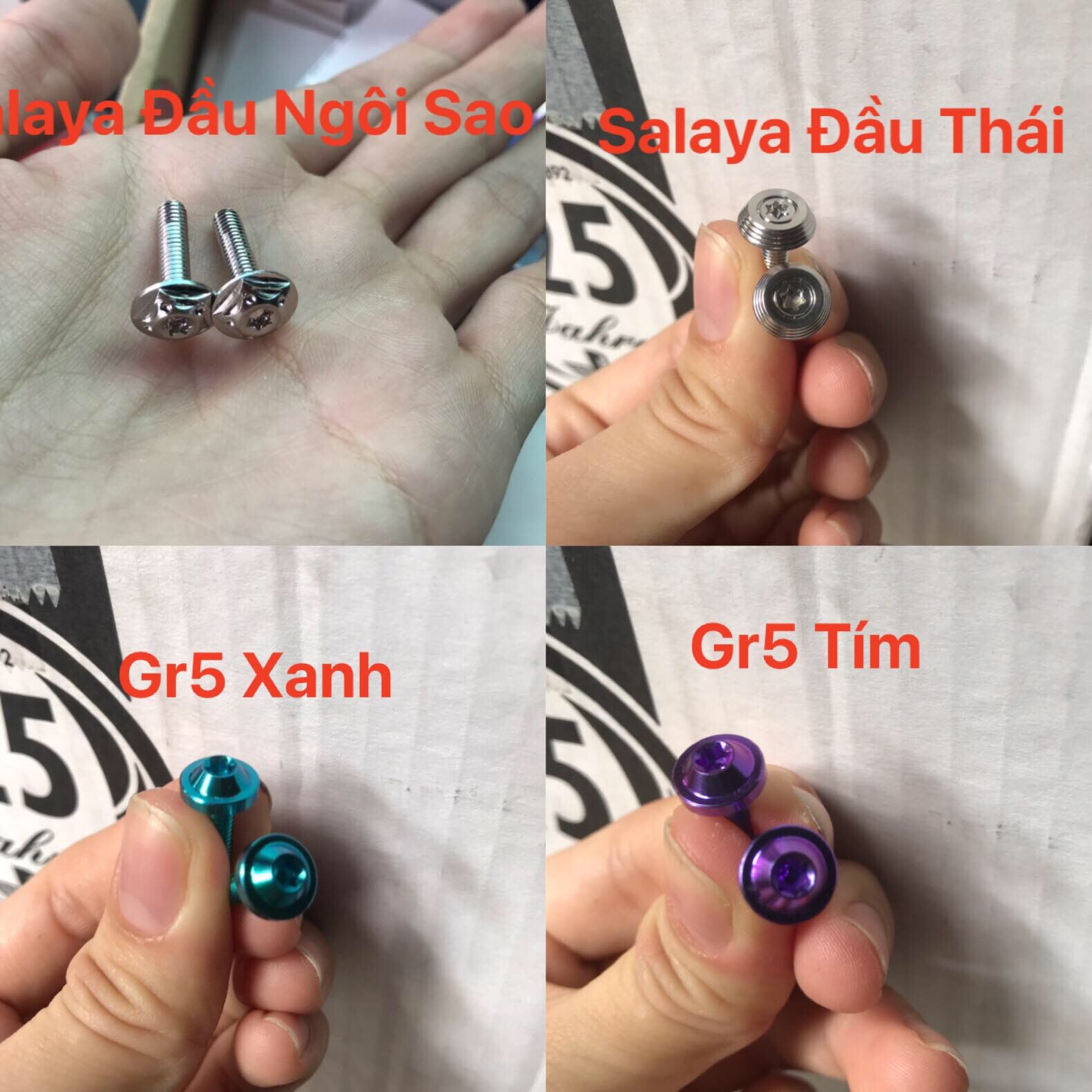 Tem nắp dầu titan các dòng xe kèm ốc titan- salaya, hoặc không ốc, nên đọc kỷ trước khi mua chất liệu titan 100%