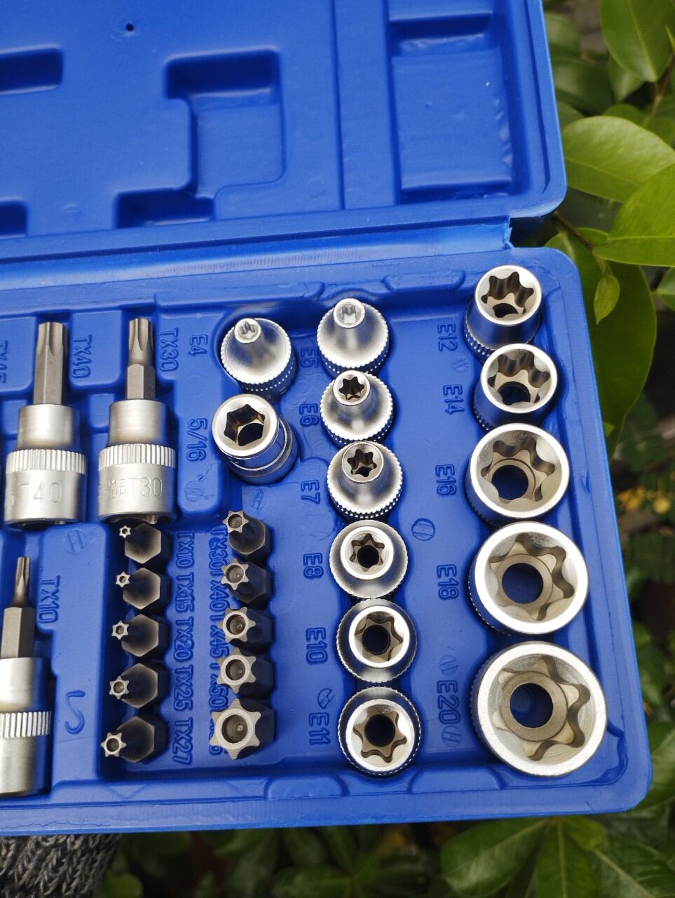 Bộ tuýp E và lục giác hoa thị 34 chi tiết 3/8