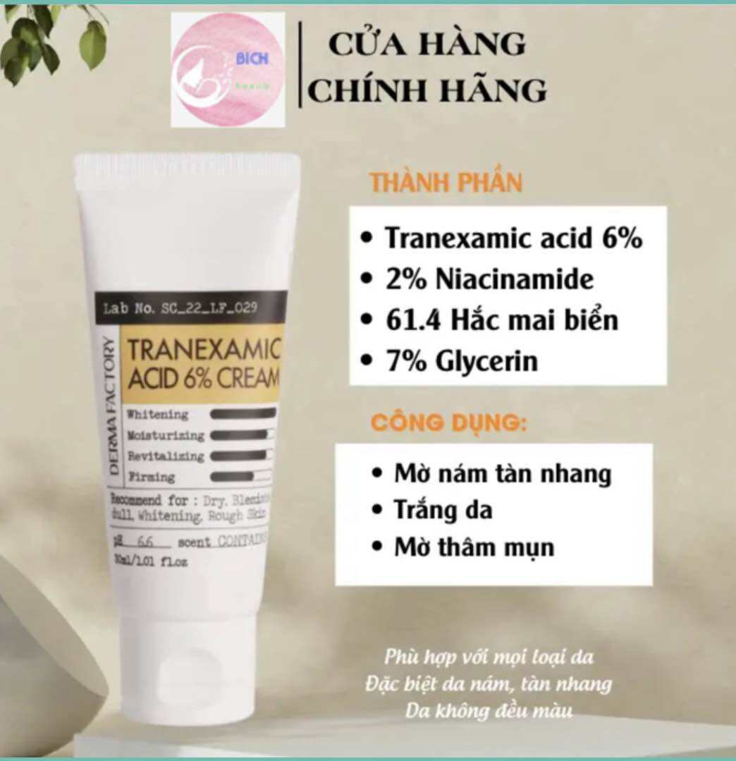 Kem giam nám tranexamic acid 6% Hang khong sx vo hop