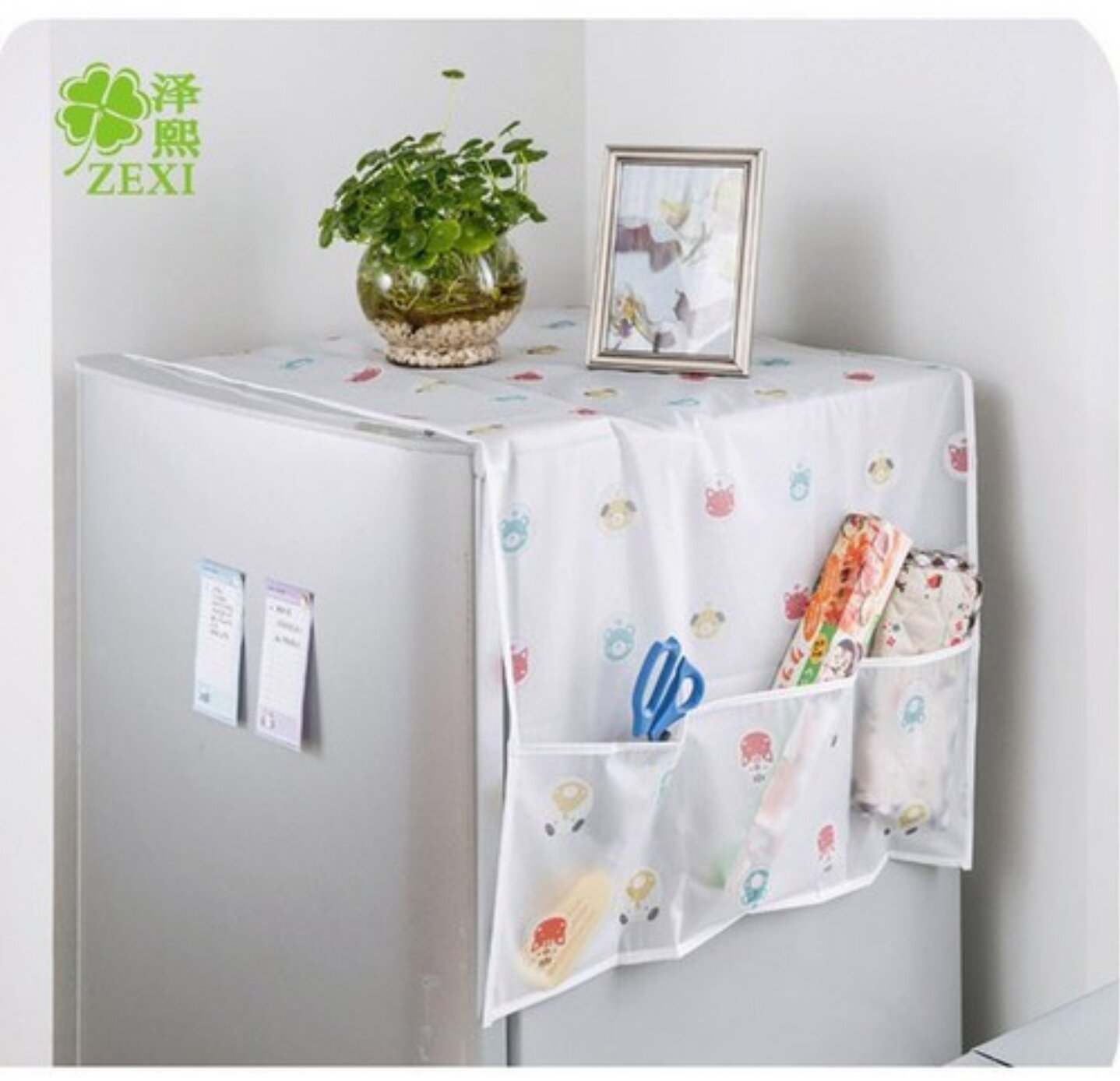 Tấm phủ tủ lạnh có ô để đồ