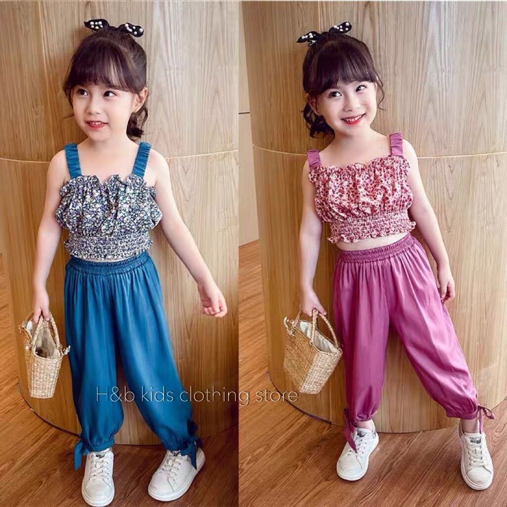 Set 2s quần đũi nơ cho bé gái