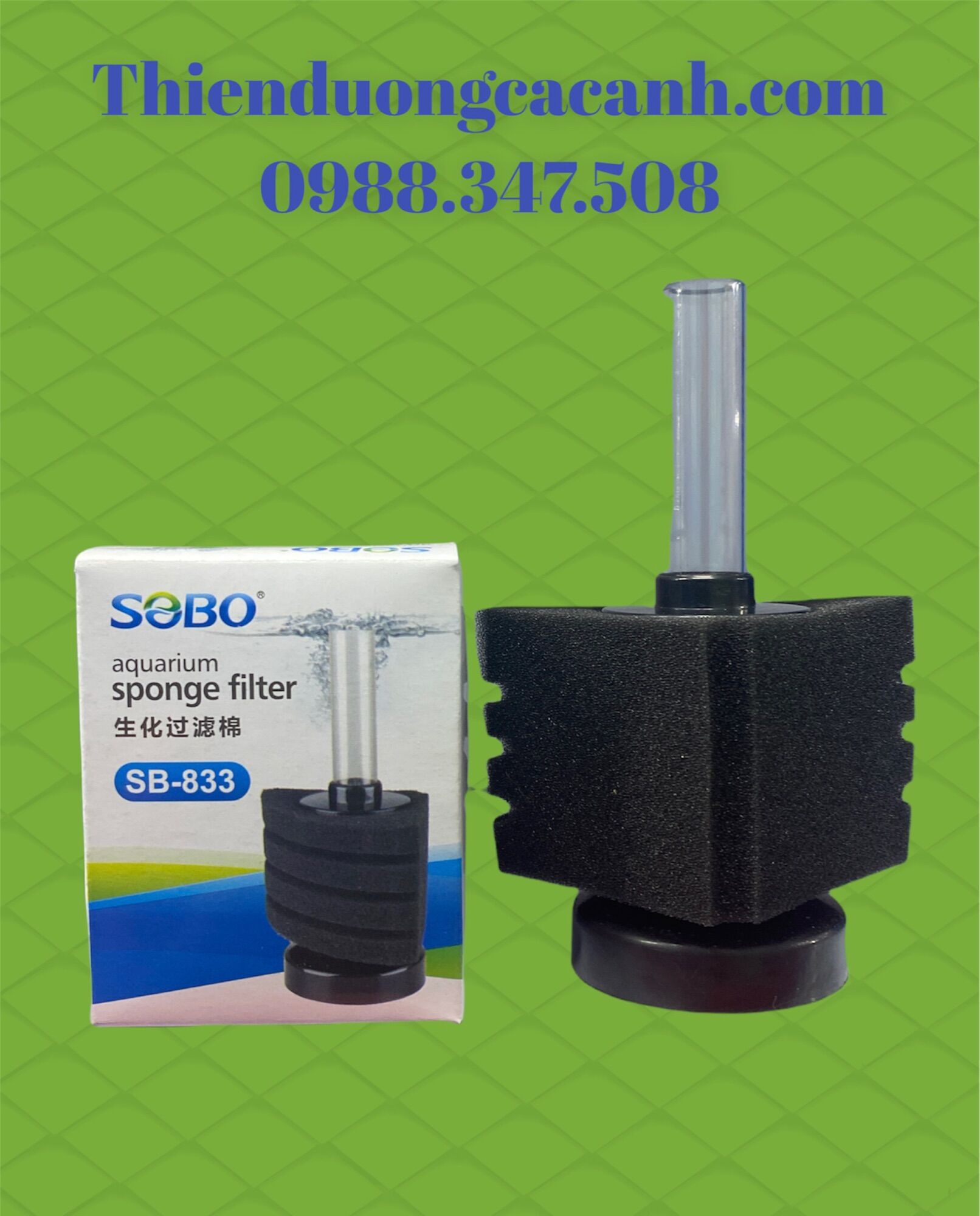 Lọc Vi Sinh Mini Để Góc Hồ Cá SOBO (SB-833)