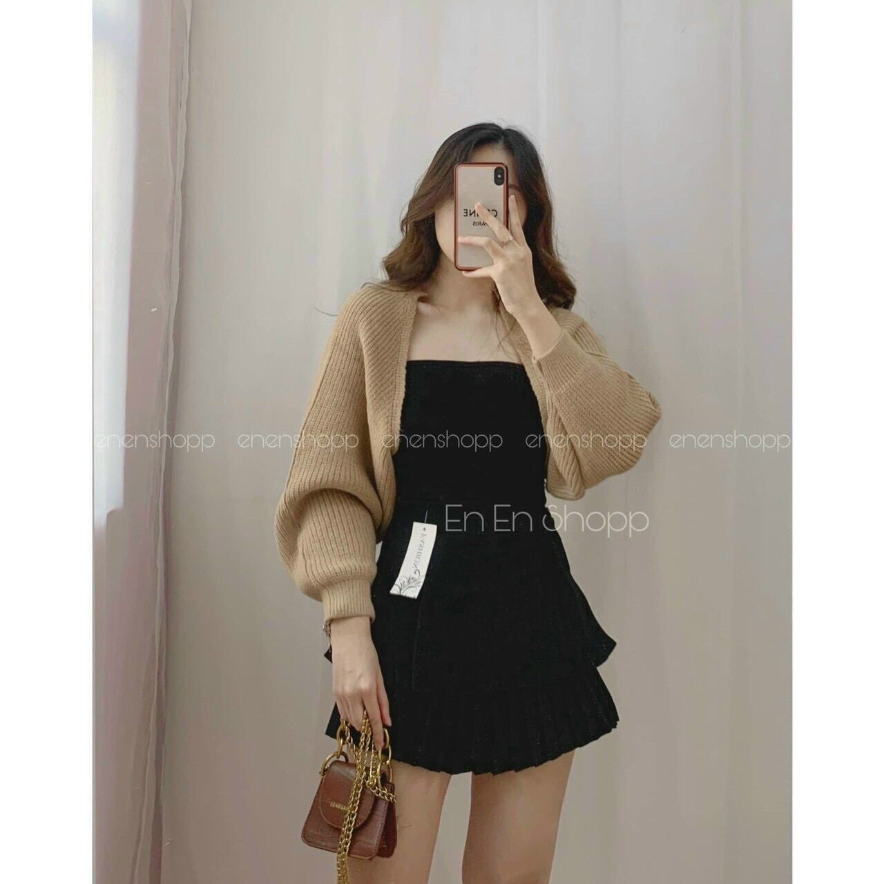 Set áo ống chân váy kèm áo khoác