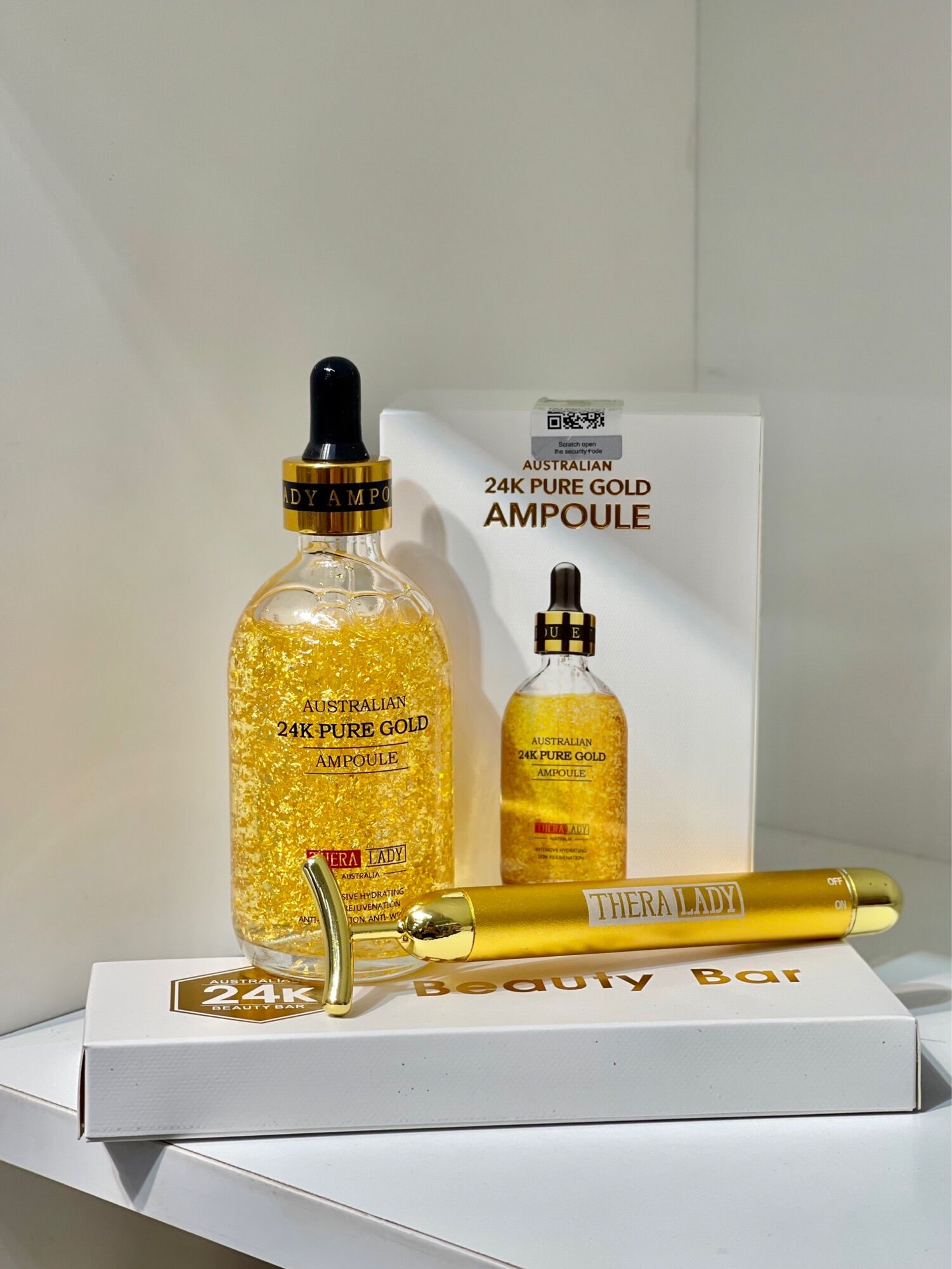 Tinh chất Serum vàng 24k Thera Lady Úc dưỡng da 100ml kèm thanh lăn