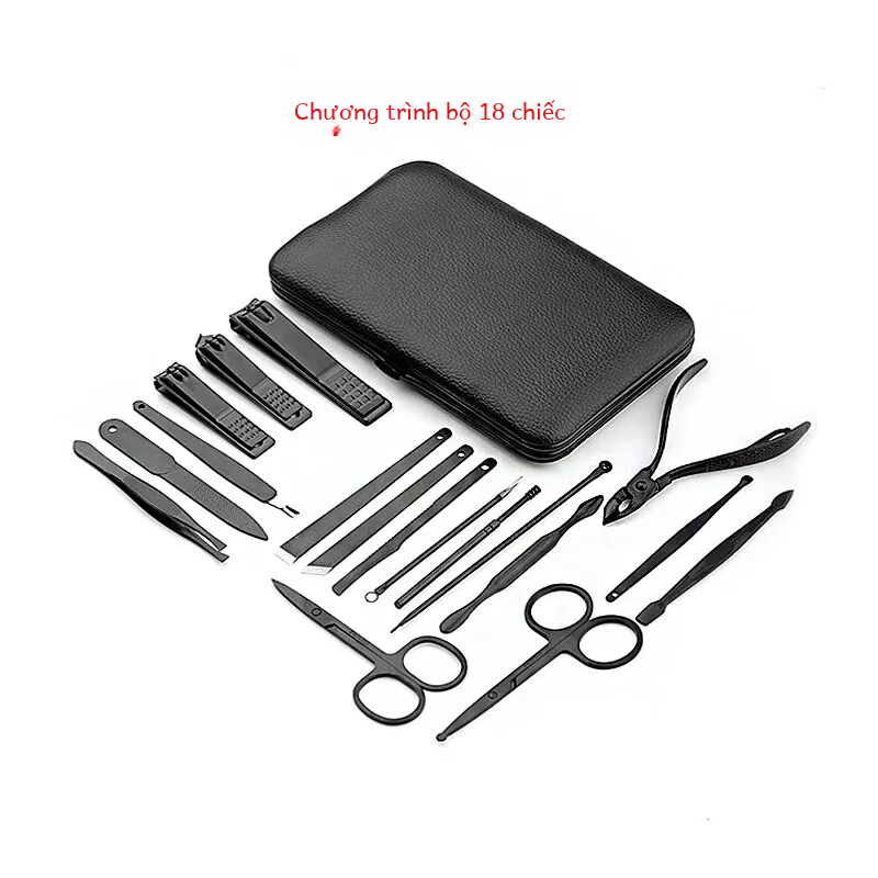 7or 18pcs làm móng tay máy cắt nail clipper set hộ gia đình thép không gỉ tai muỗng móng chân kéo công cụ cho vẻ đẹp