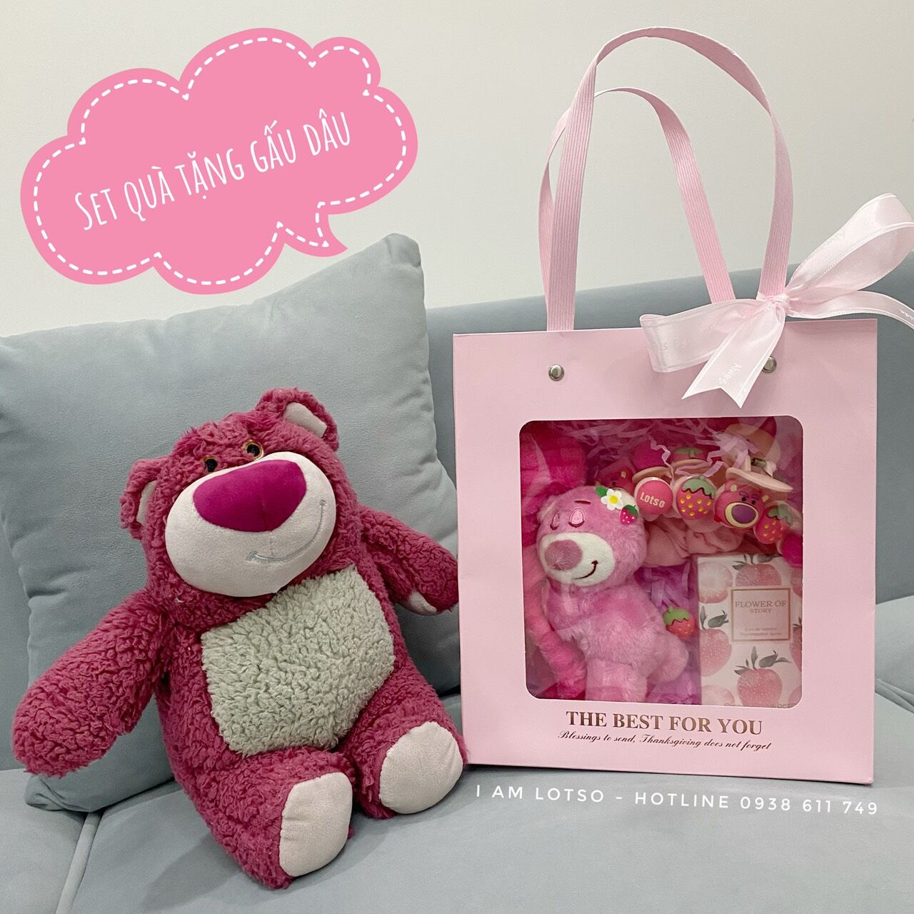 Set quà tặng Gấu dâu siêu cute