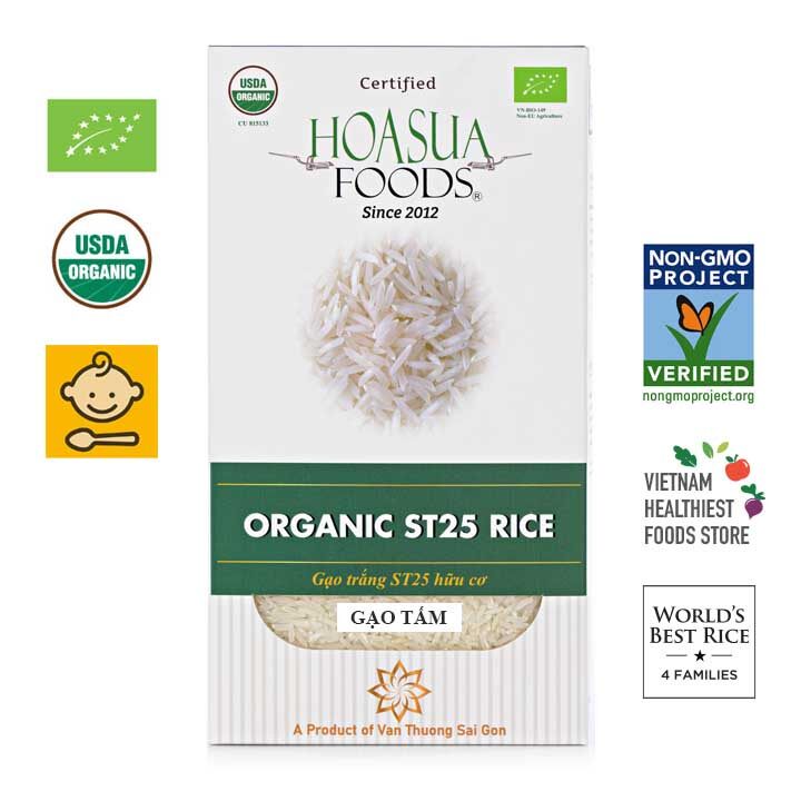 Gạo hữu cơ cho bé ăn dặm, gạo st25 organic