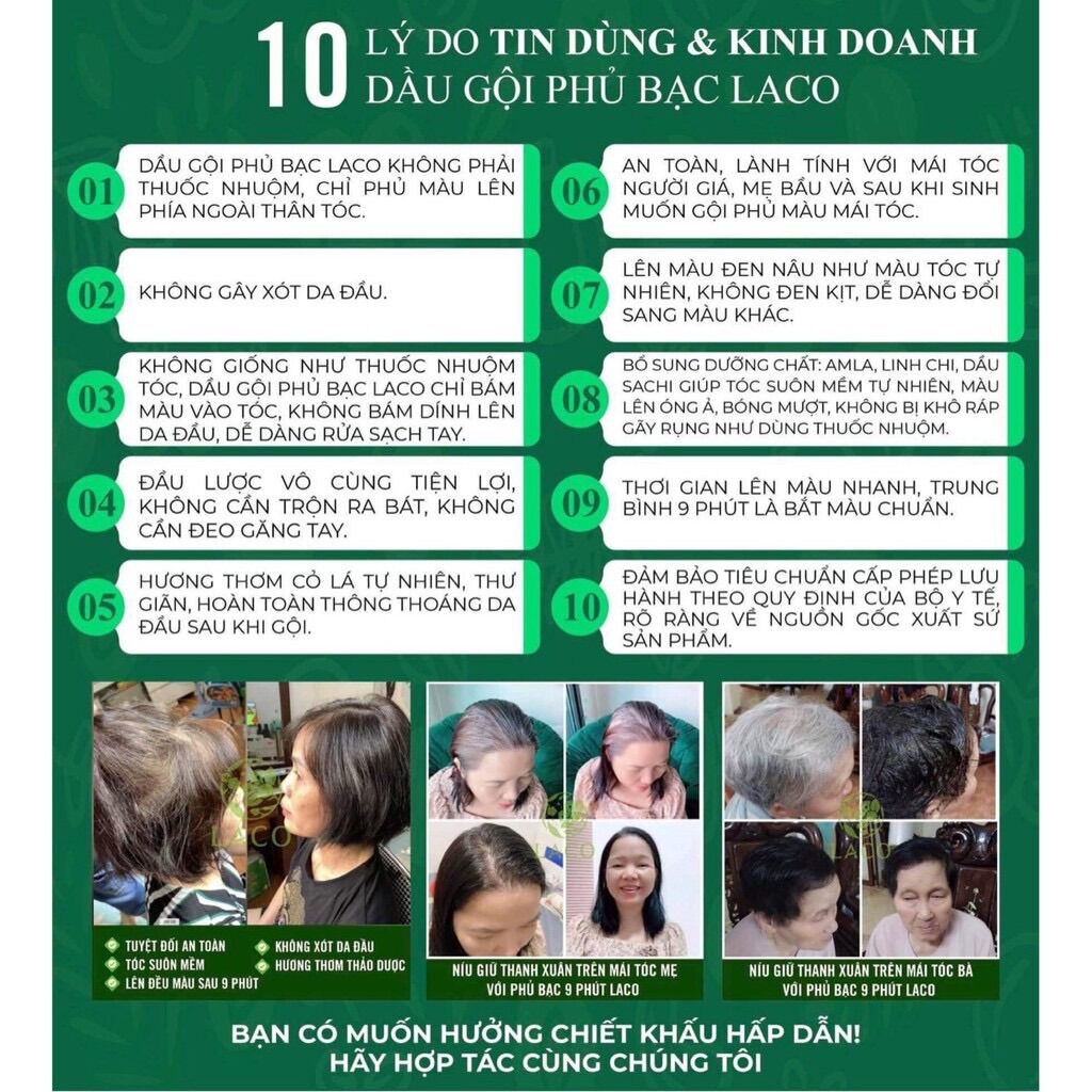 Dầu gội phủ bạc Laco