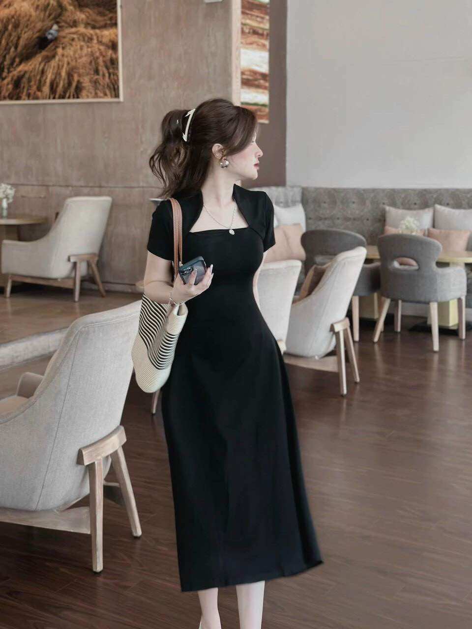 (55-90kg) Đầm thun maxi Bigsize đi chơi thanh lịch (1086)