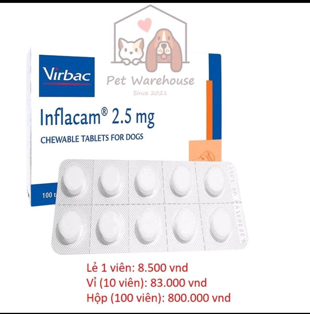 Virbac Inflacam 2.5 mg hỗ trợ giảm đau kháng viêm cho thú cưng