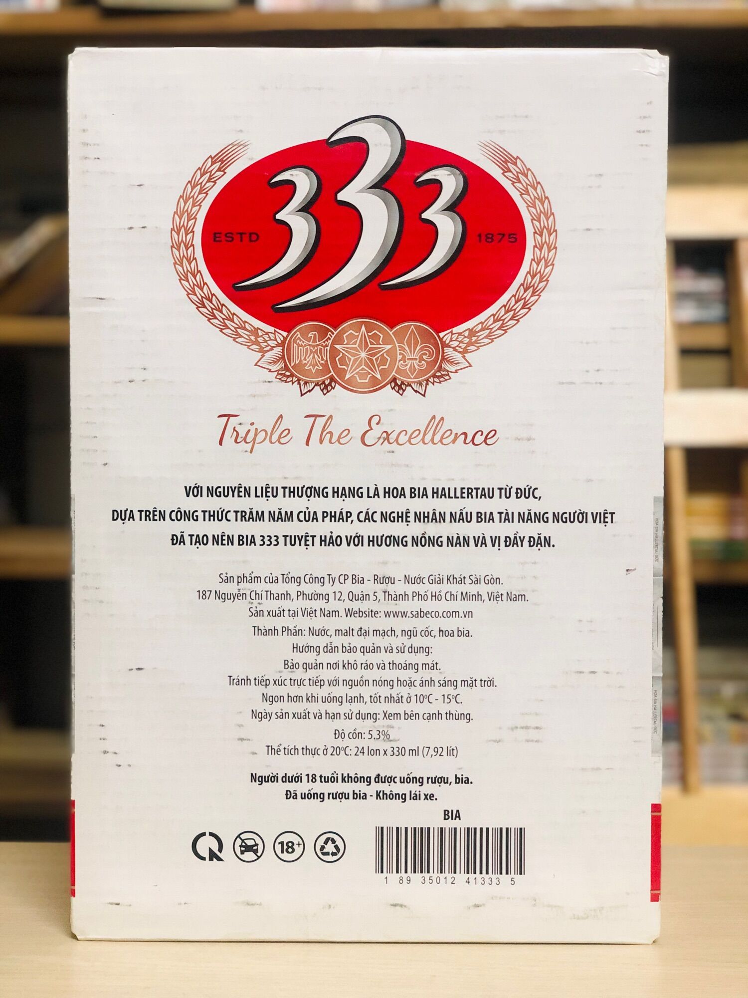 Bia 333 24 lon/Thùng 330ml Chang's Food