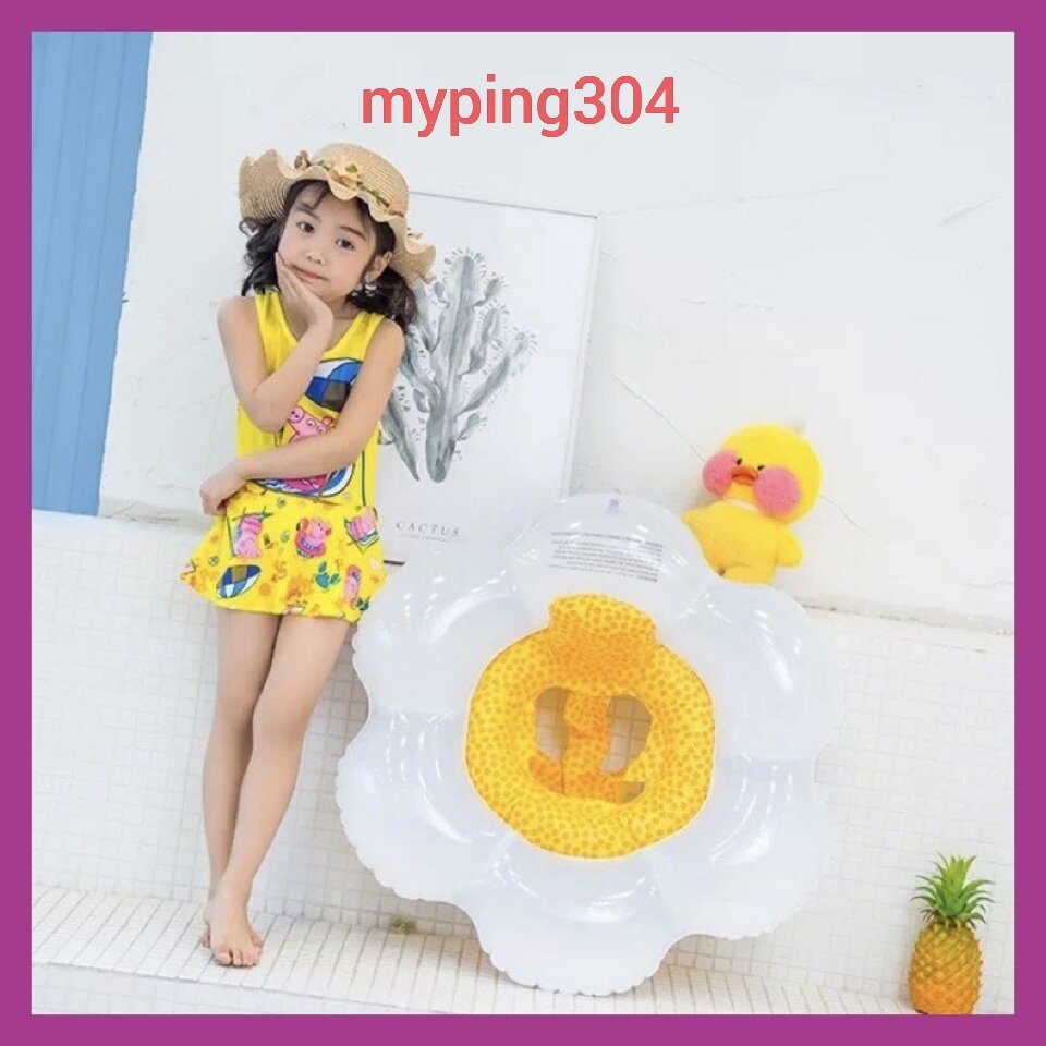 Phao bơi chống lật hoa cúc thời trang cho bé từ 6 tháng tập bơi