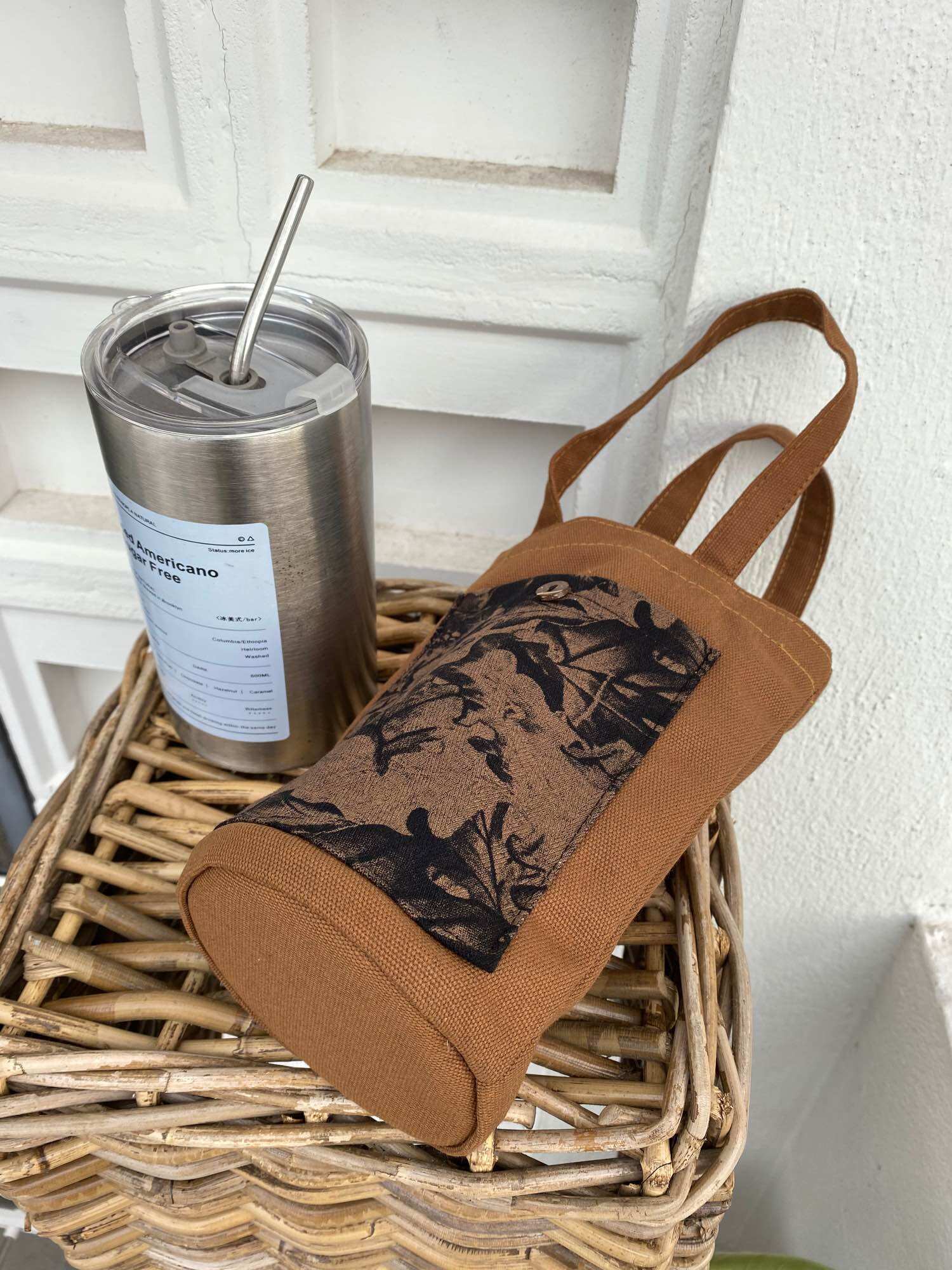 Túi vải Canvas dày đựng ly bình nước