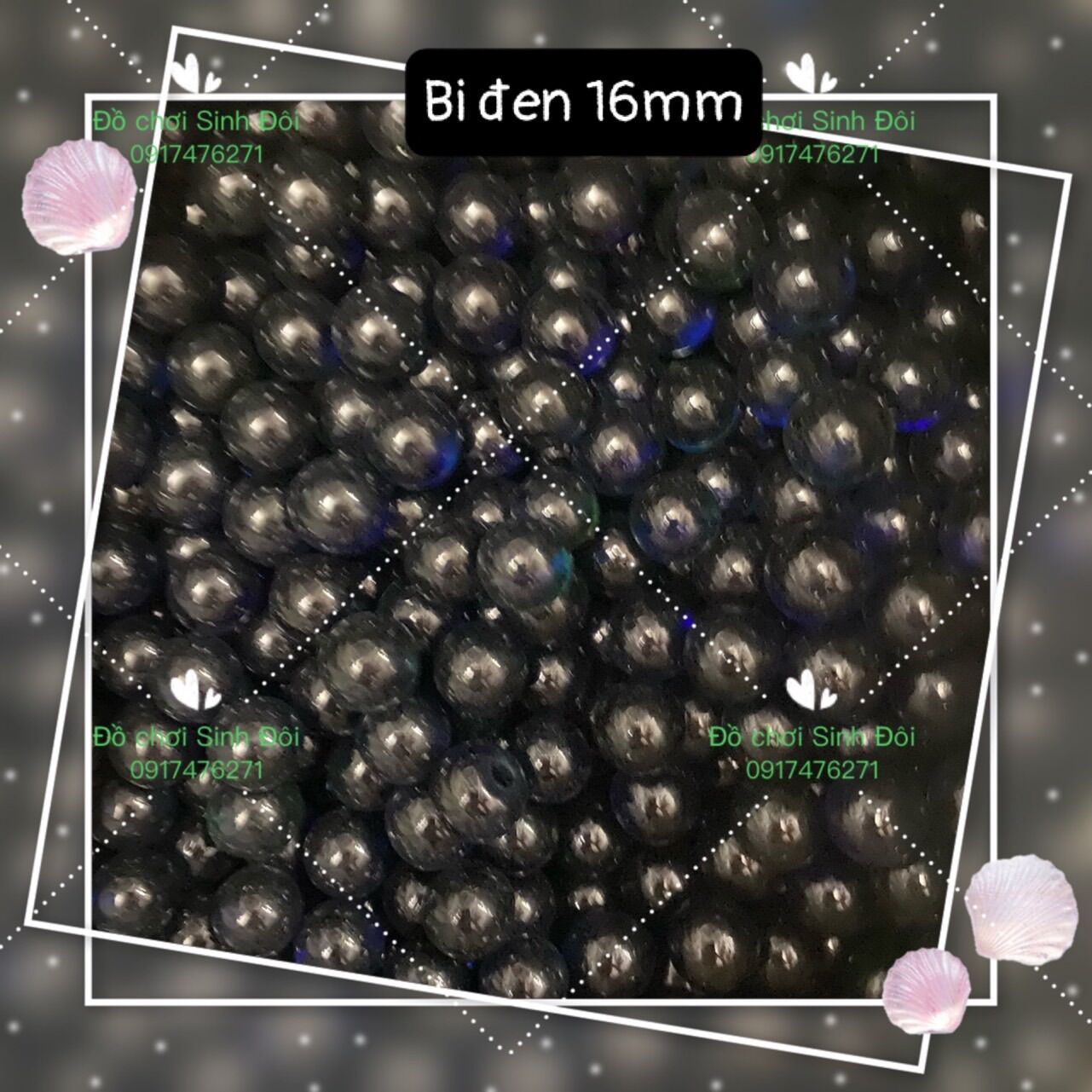 1 kg bi thuỷ tinh 16mm màu đen - bi ve truyền thống - bi trang trí cây cảnh và hồ cá