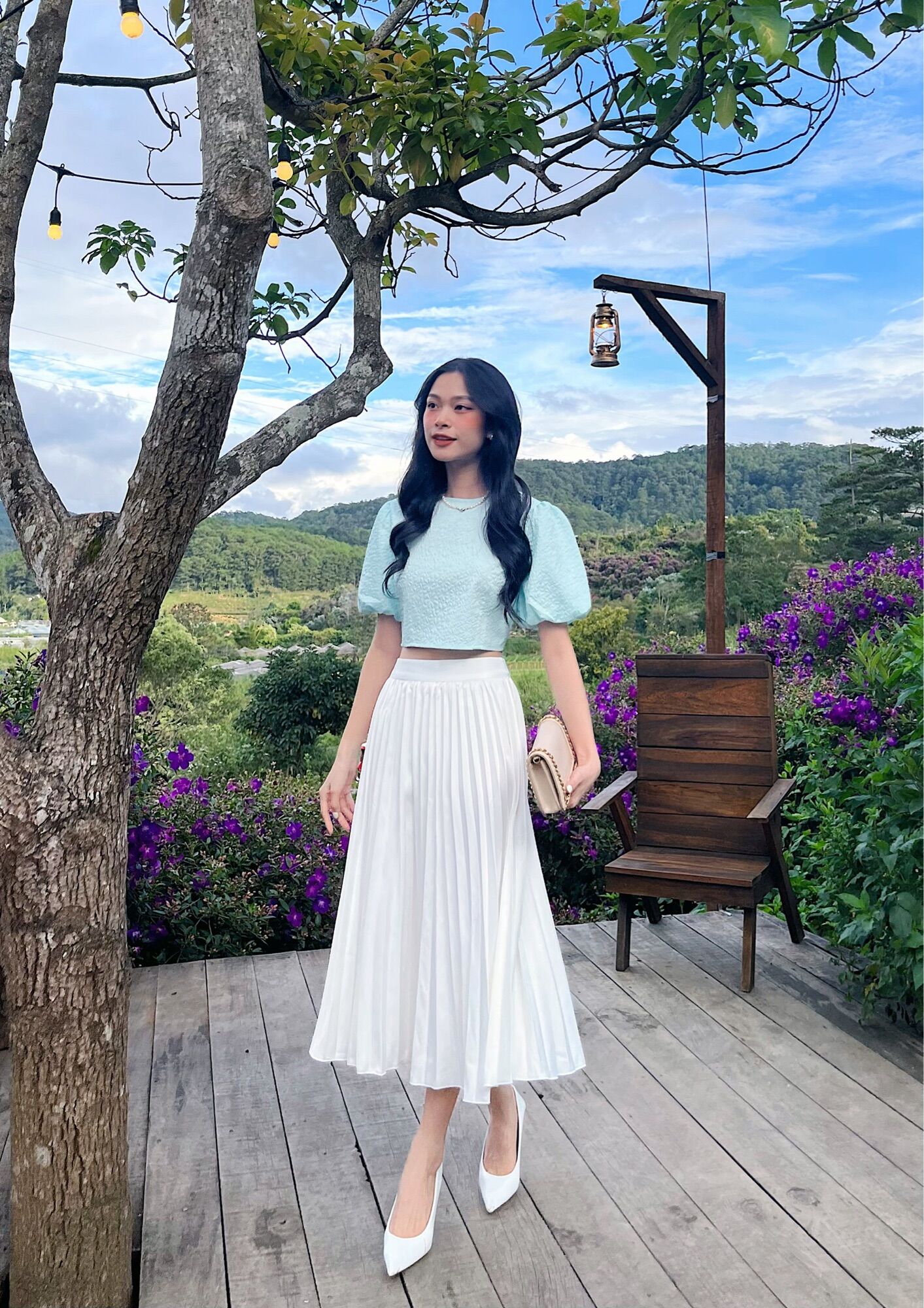 Ceci Cela - Áo Tay Bồng Crop Top Simi