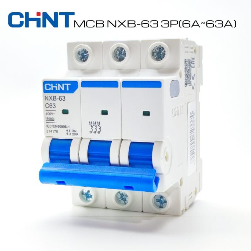 Aptomat mcb 3 pha nxb-63 chint 6a~ 63a, dòng cắt 6ka