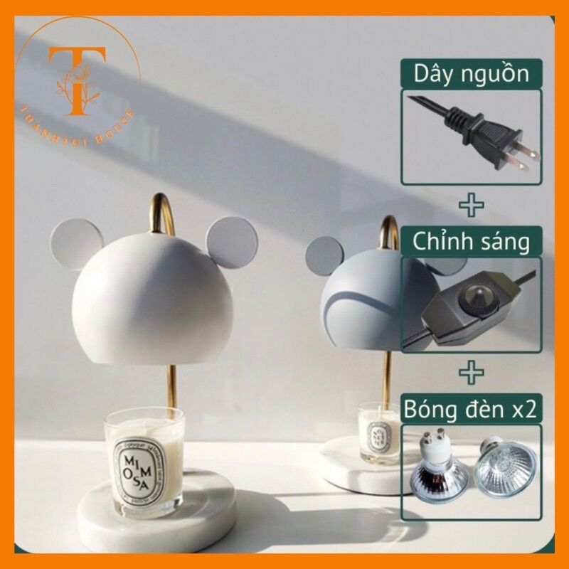 Đèn đốt nến thơm MICKEY chỉnh nhiệt tặng 2 bóng