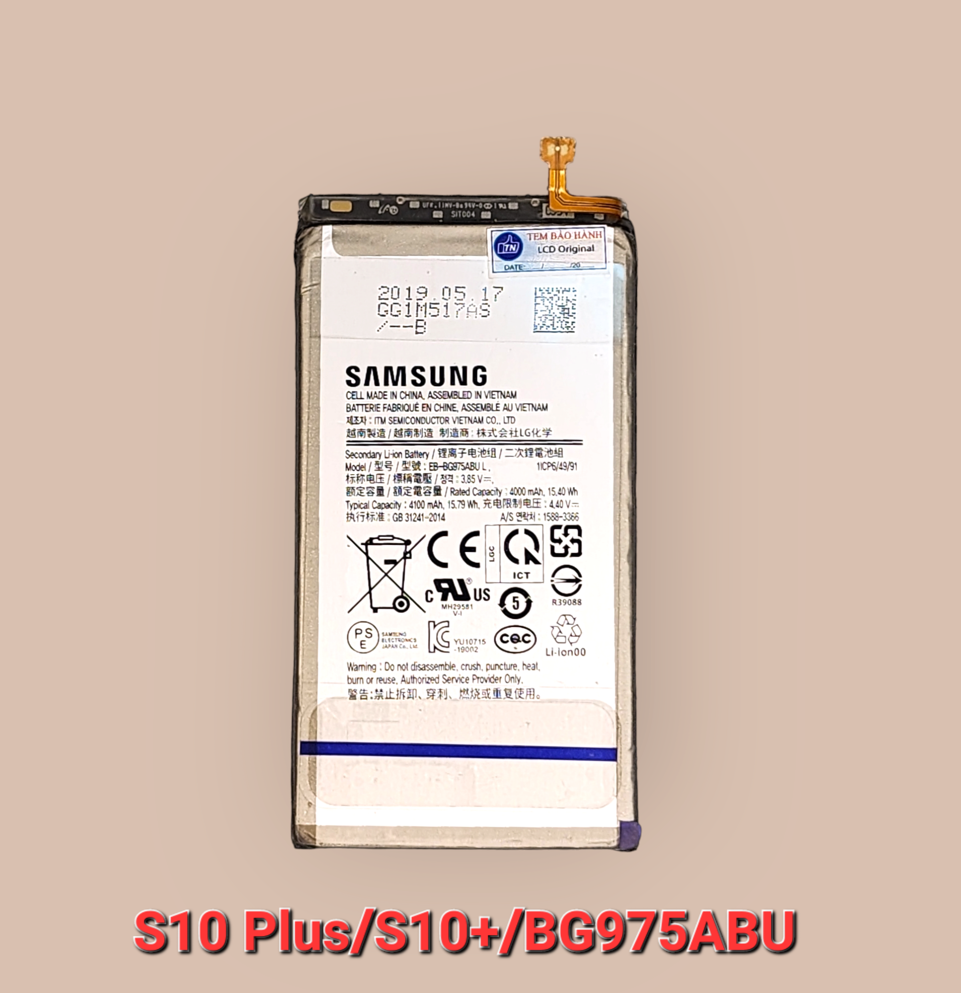 Pin Sam Sung S10 Plus/BG975ABU Zin Hãng
