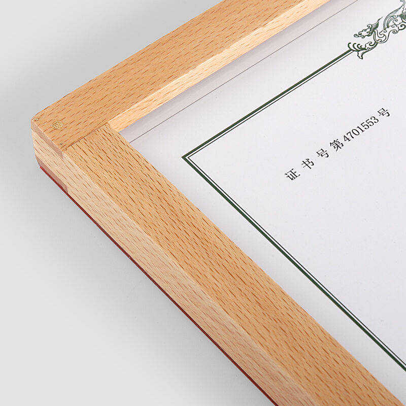 Khung Giấy Chứng Nhận Bằng Sáng Chế A4 Gỗ Thật Khung Ảnh Acrylic Chất Liệu Gỗ A3 Giấy Khen Treo Tường Trưng Bày Tường Danh Dự Không Cần Đinh Đục Lỗ