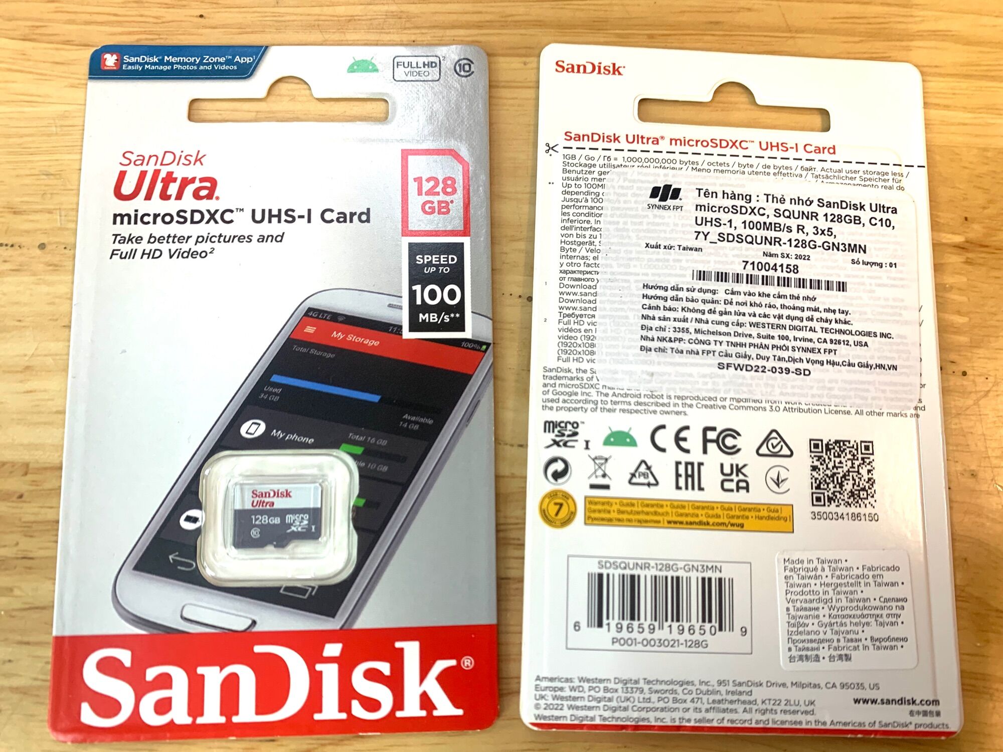 Thẻ nhớ micosd 128gb Sandisk chính hãng