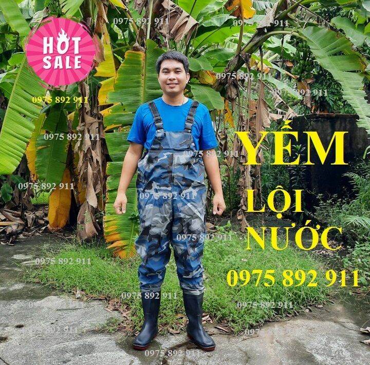Bộ yếm lội nước liền ủng, quần lội nước đi lao động