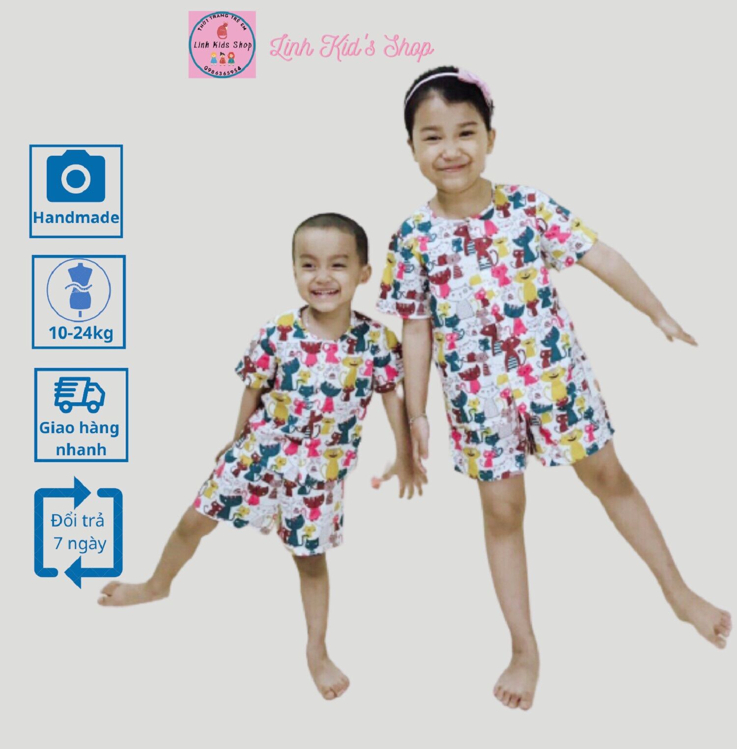 [FREESHIP] Bộ mặc nhà cho bé 9-26kg