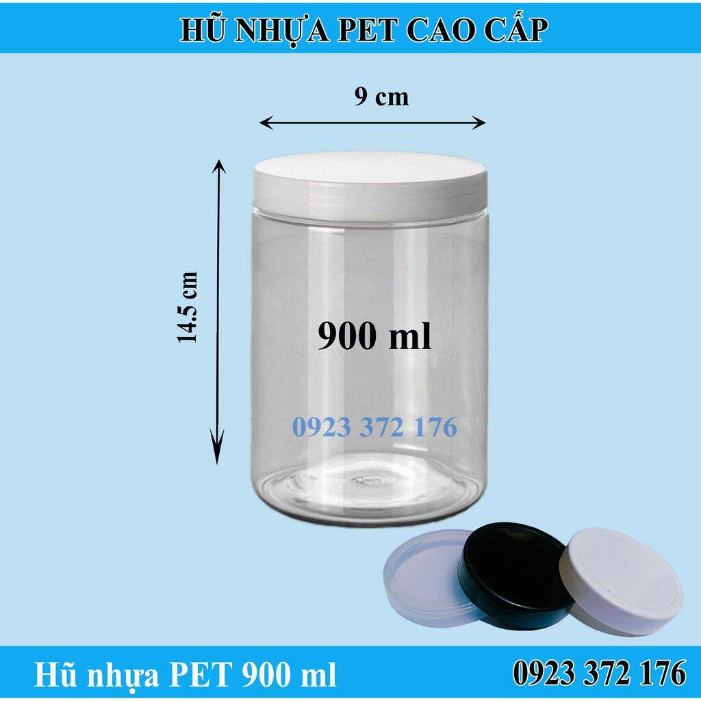 Combo 10 hũ nhựa Pet 900ml nắp nhựa cao cấp
