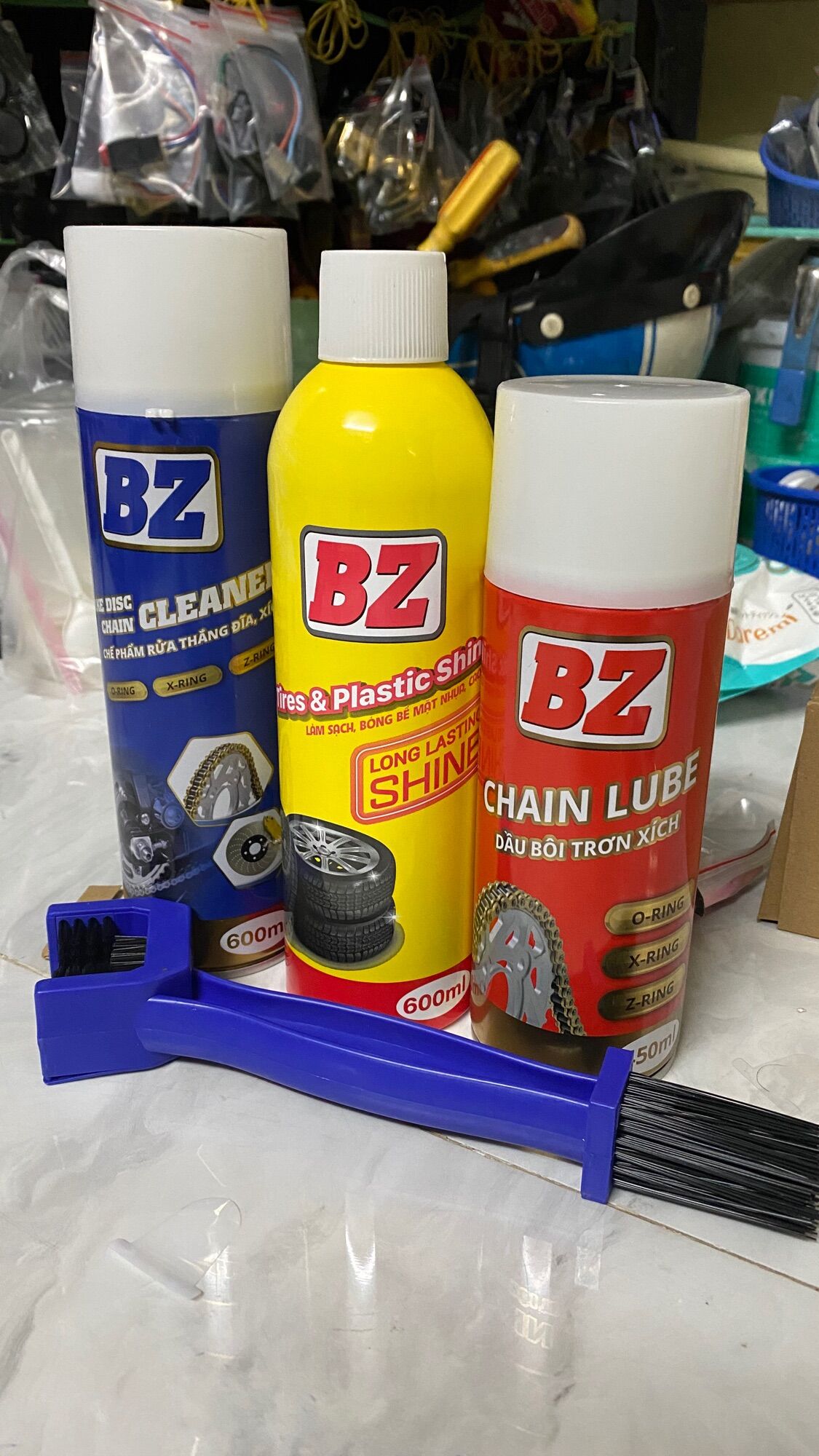 Bộ BZ dưỡng sên - rửa sên - đánh bóng và cây chà sên